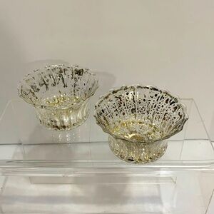 mercury tealight glass votive candle holder set of 2